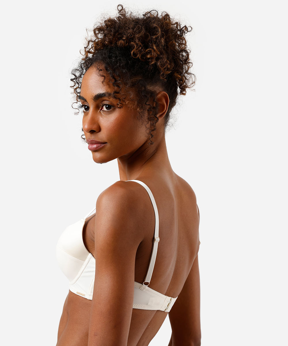 sutiã meia taça com recorte acetinado off white