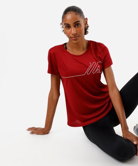 camiseta esportiva manga curta vinho