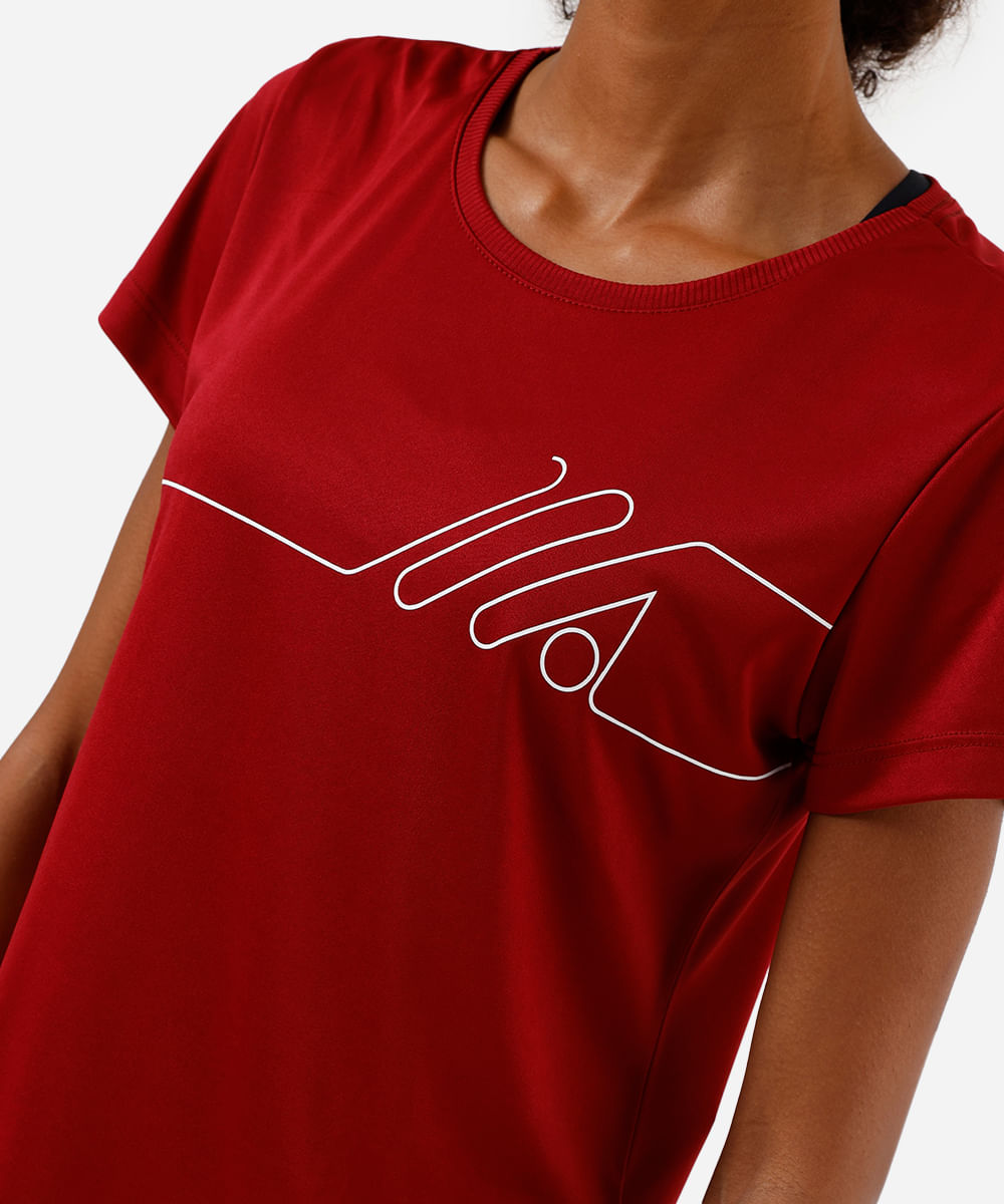 camiseta esportiva manga curta vinho