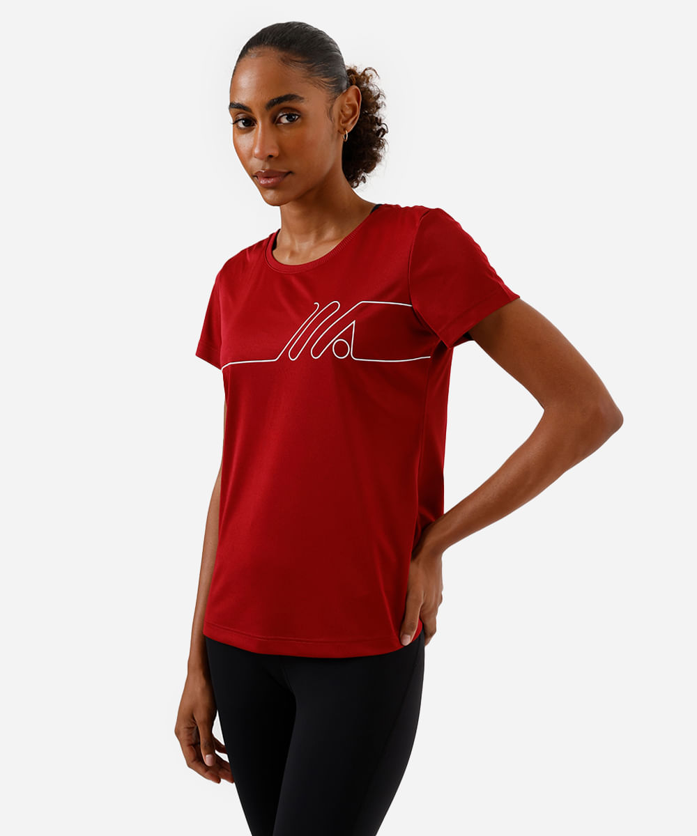 camiseta esportiva manga curta vinho
