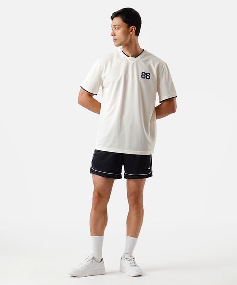 short masculino esportivo com nervuras texturizado preto