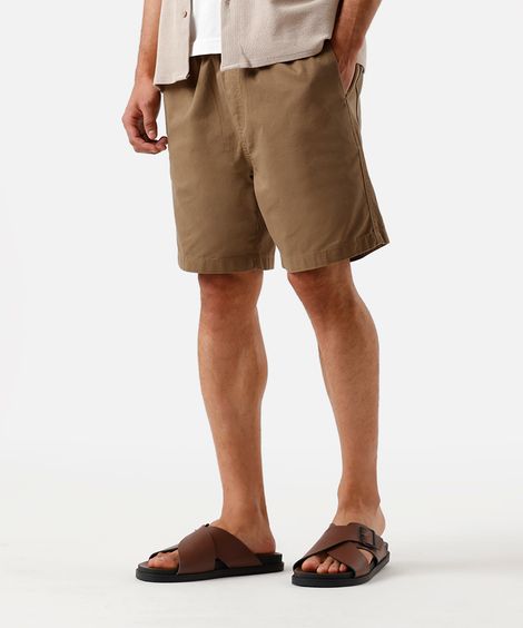 bermuda jogger masculina de sarja marrom
