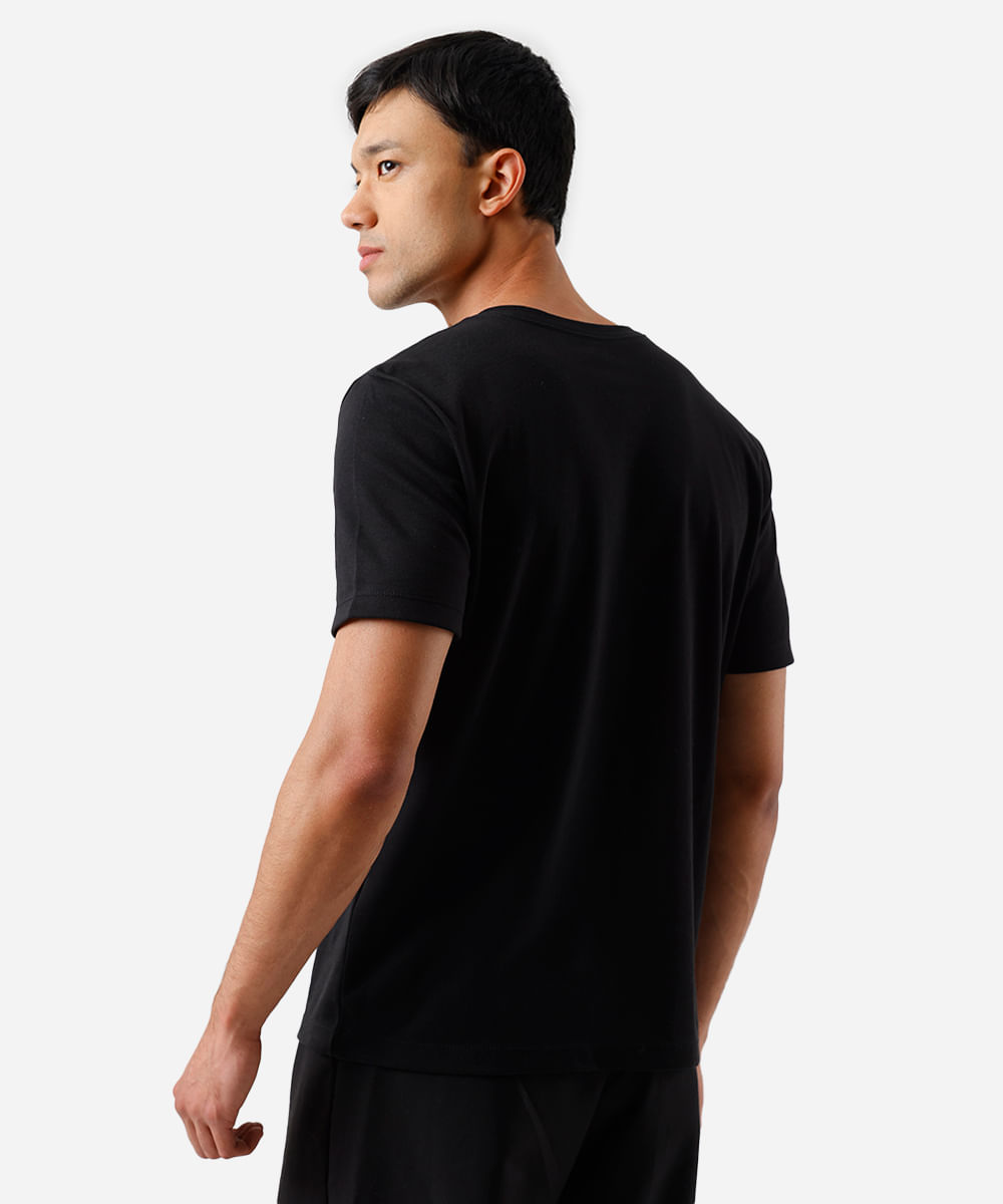 camiseta masculina tshirt comfort estampada preta