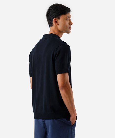 polo masculina de tricot preto