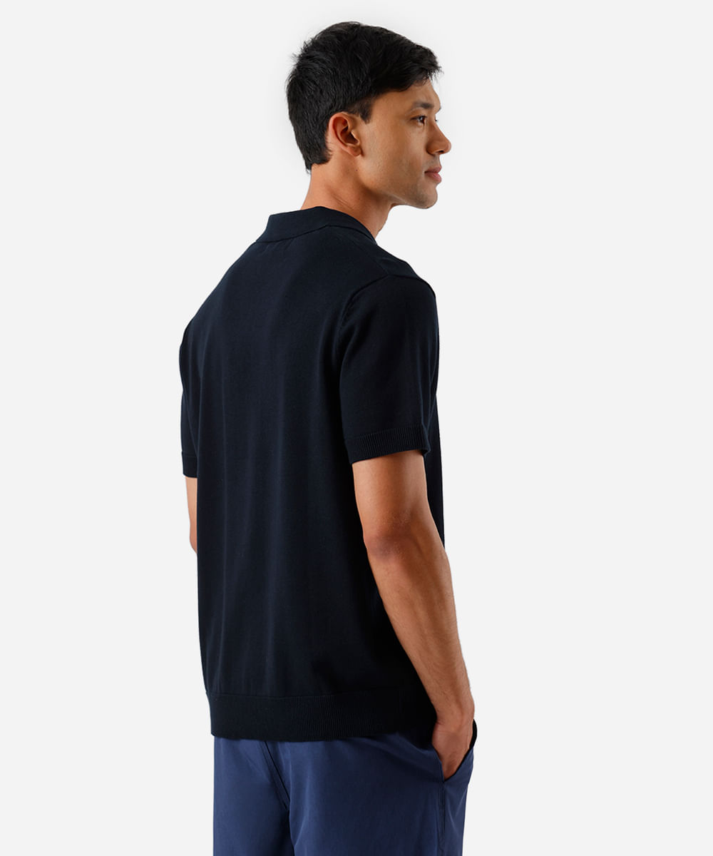 polo masculina de tricot preto
