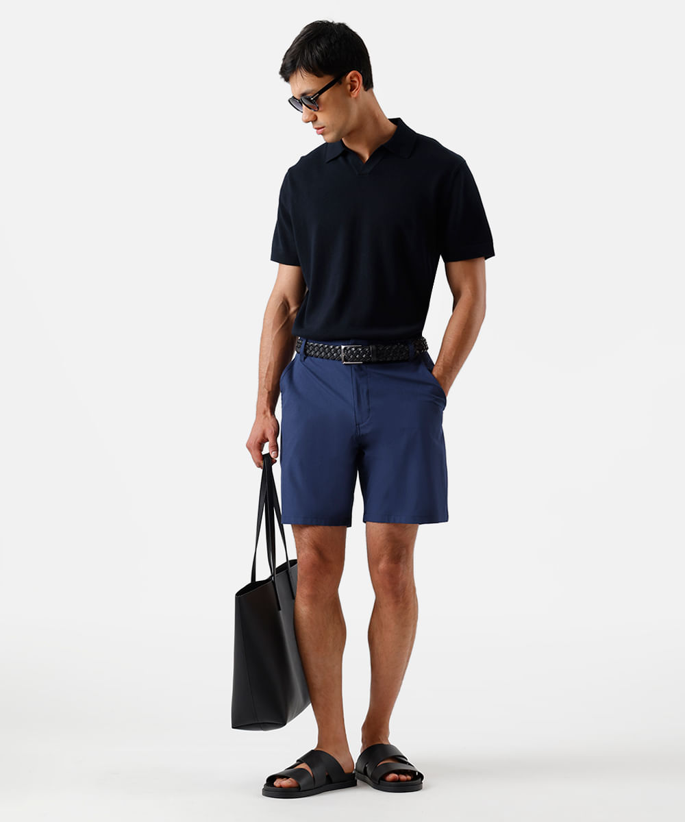polo masculina de tricot preto