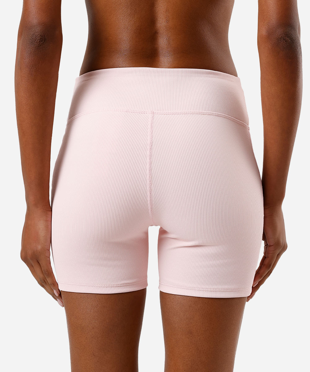 bermuda feminina esportiva ace canelada rosa