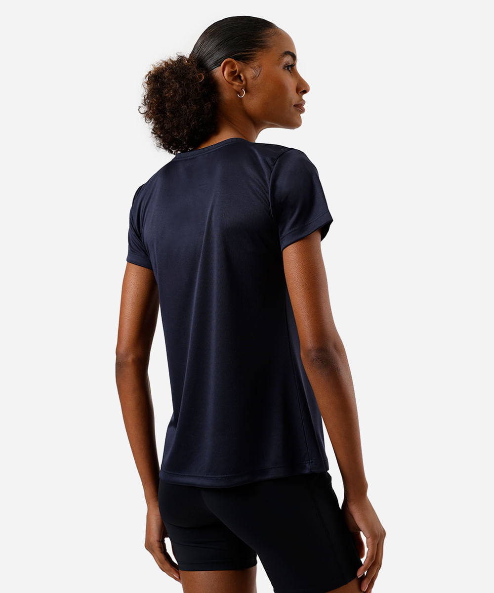 camiseta esportiva manga curta azul