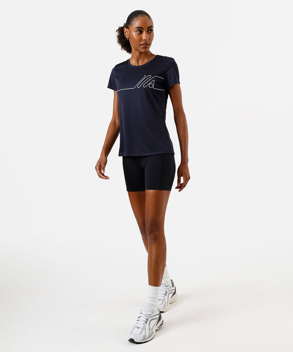 camiseta esportiva manga curta azul