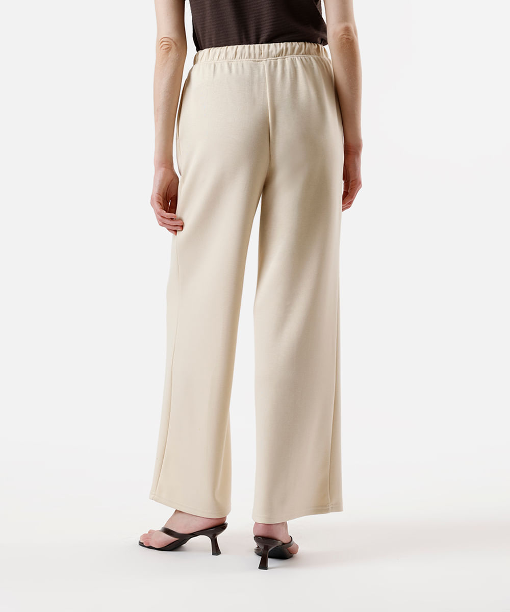calça jogger básica feminina com nervura amarela