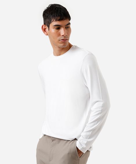 blusa slim masculina manga longa thermolite branca