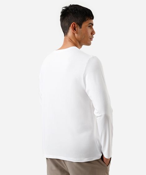 blusa slim masculina manga longa thermolite branca