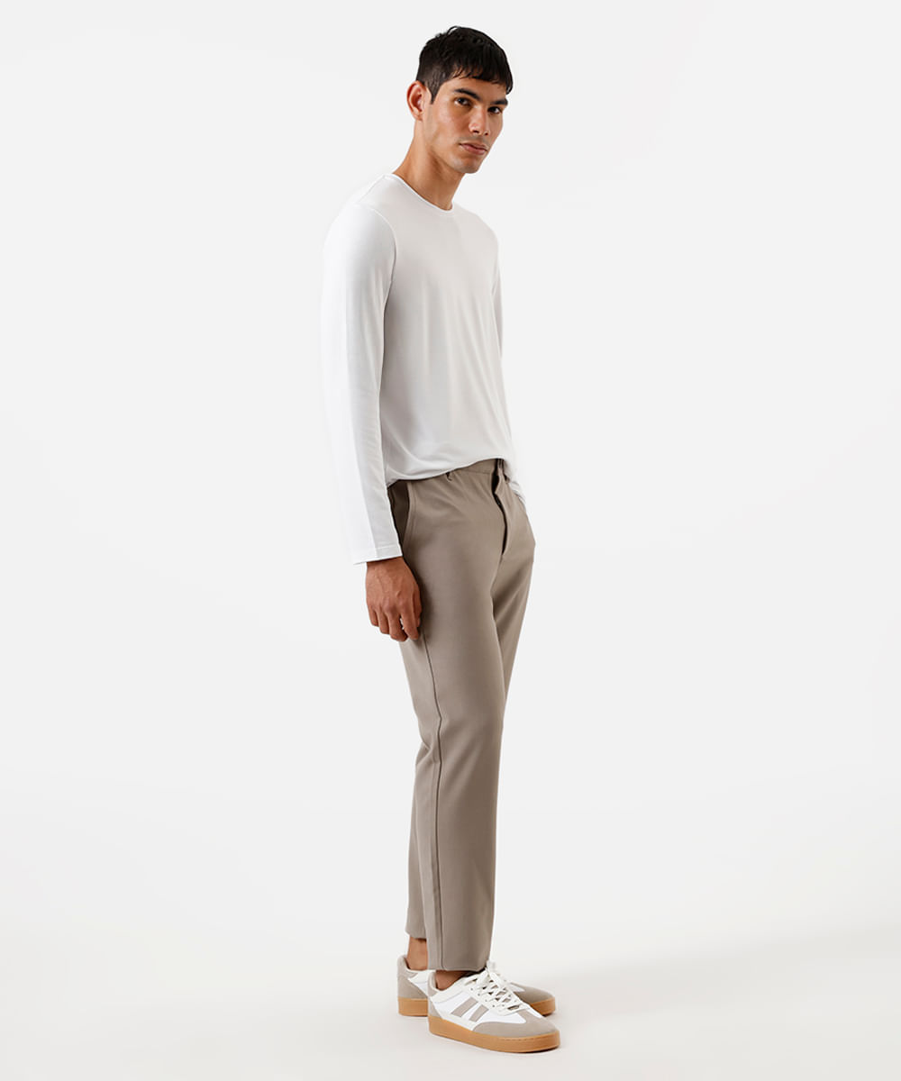 blusa slim masculina manga longa thermolite branca