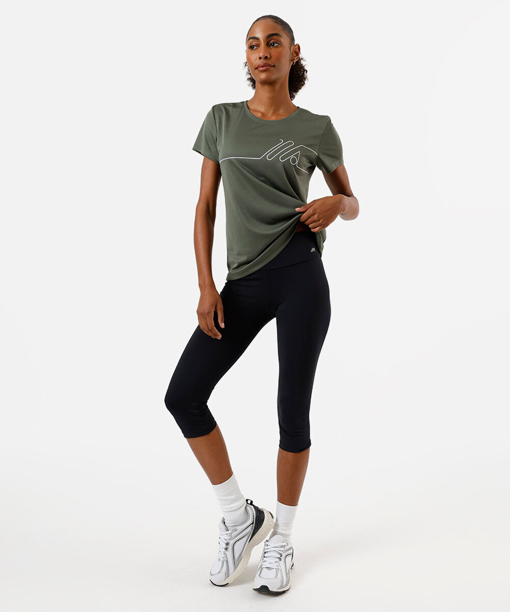 camiseta esportiva manga curta verde