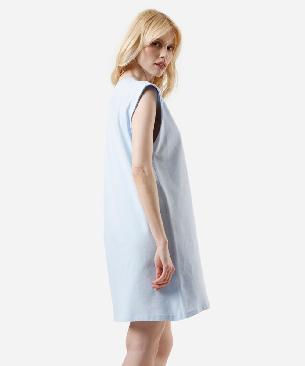 vestido feminino de algodão básico muscle azul