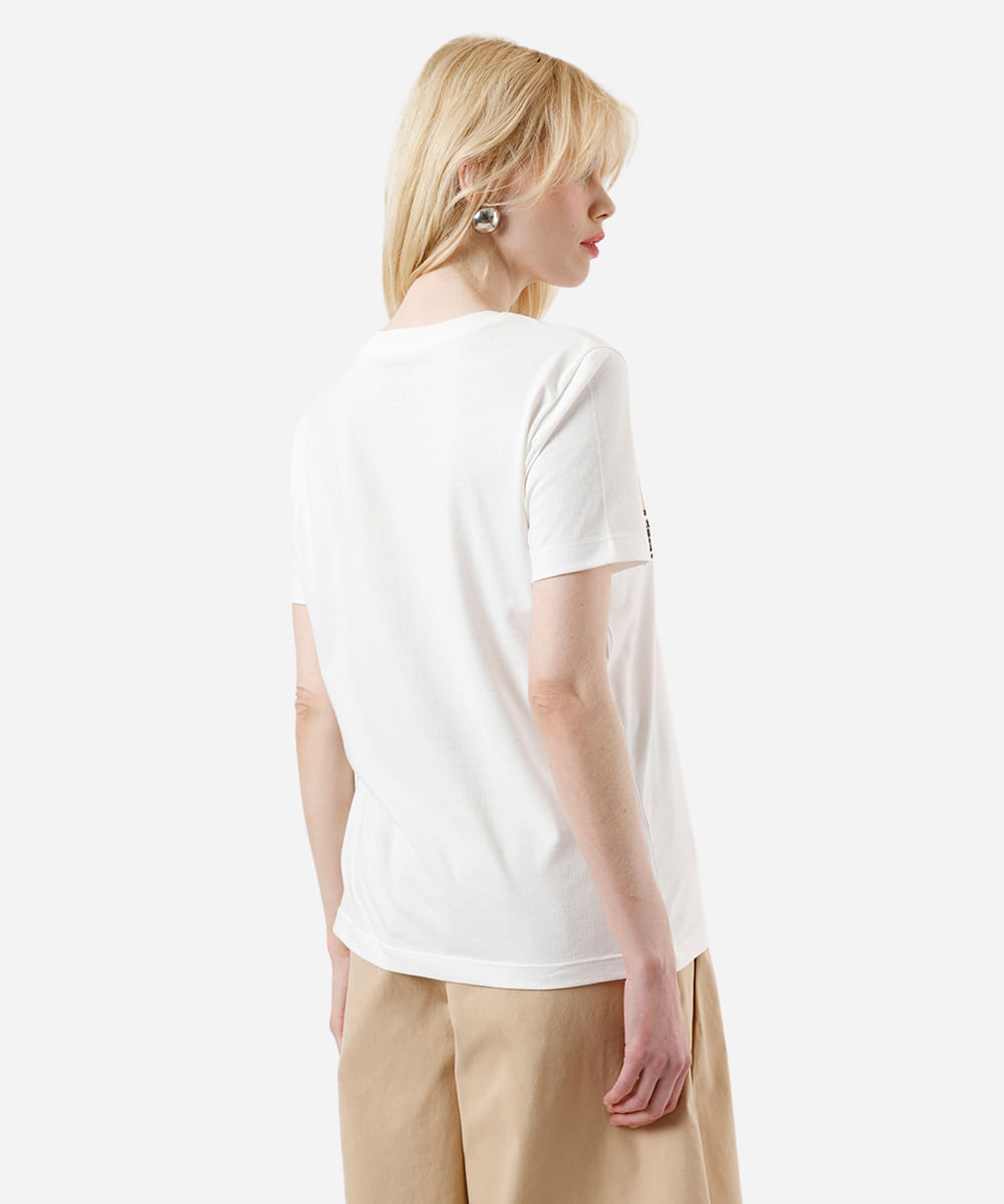 camiseta feminina de algodão demon slayer off white