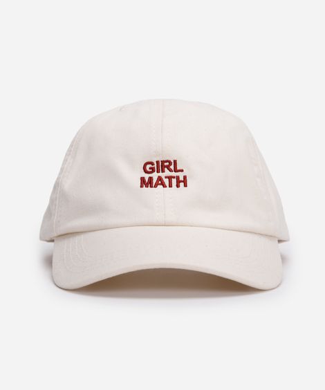 boné aba curva bordado girl math bege