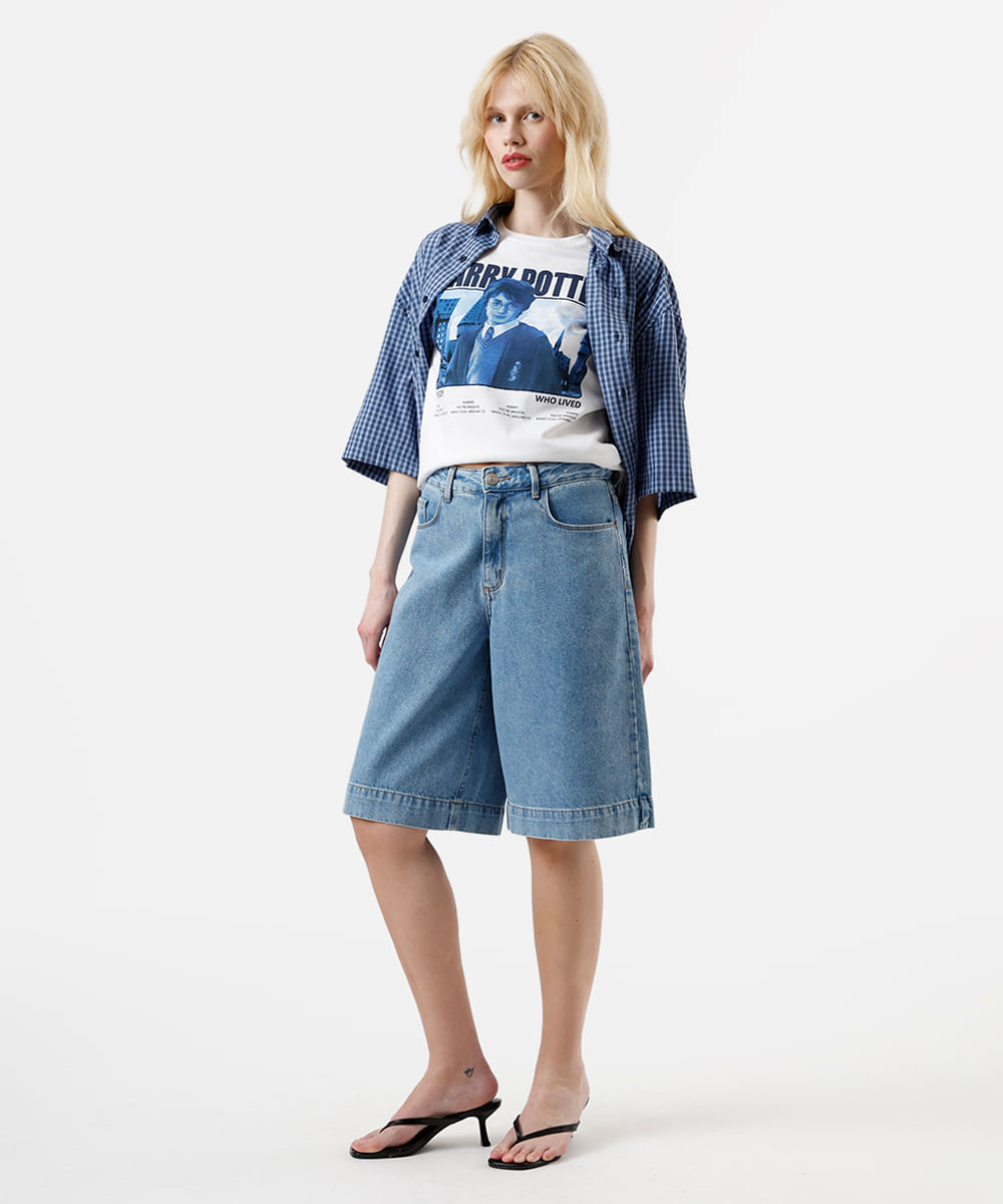 camiseta feminina de algodão harry potter off white