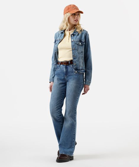 calça flare feminina jeans sawary azul