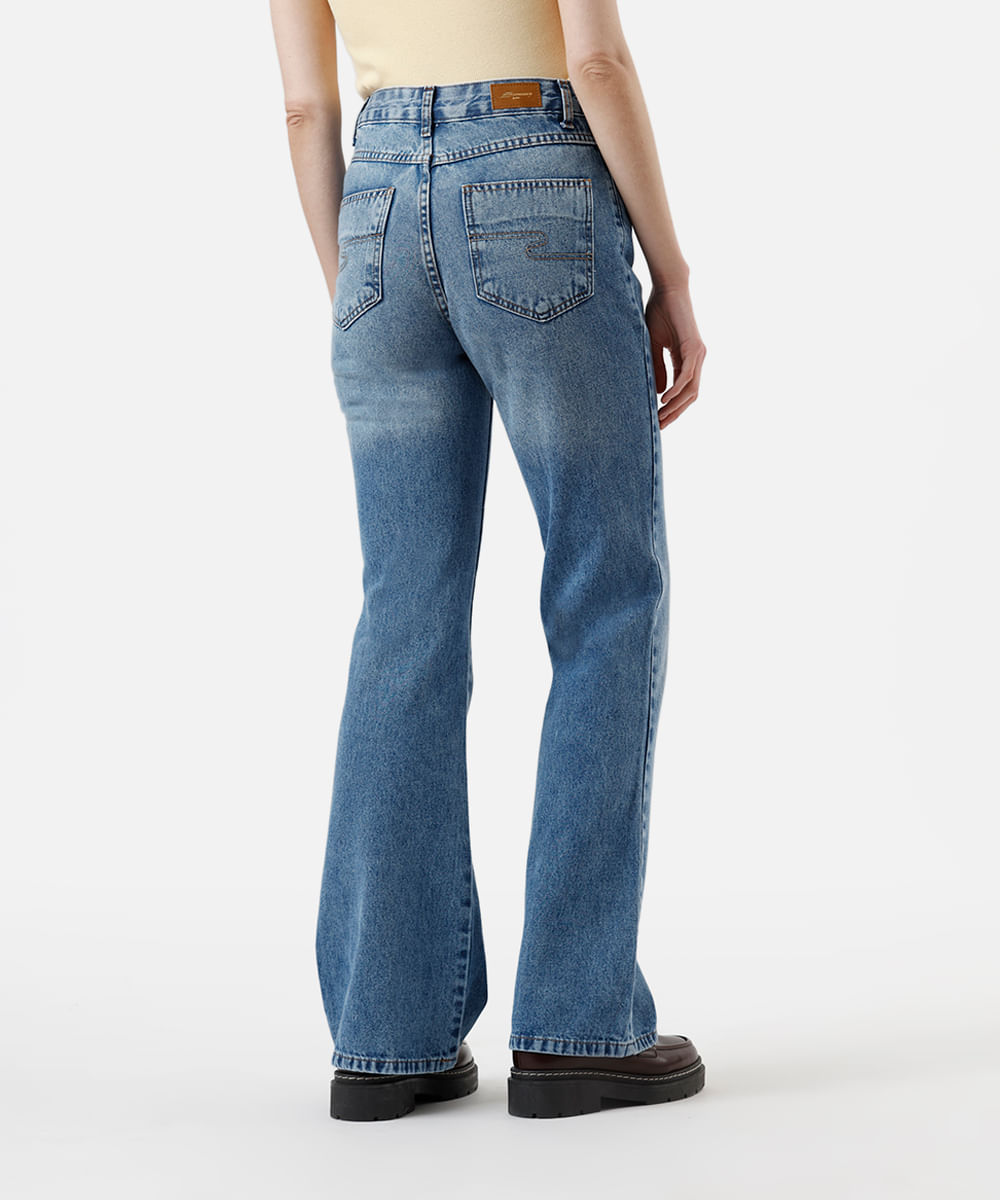 calça flare feminina jeans sawary azul