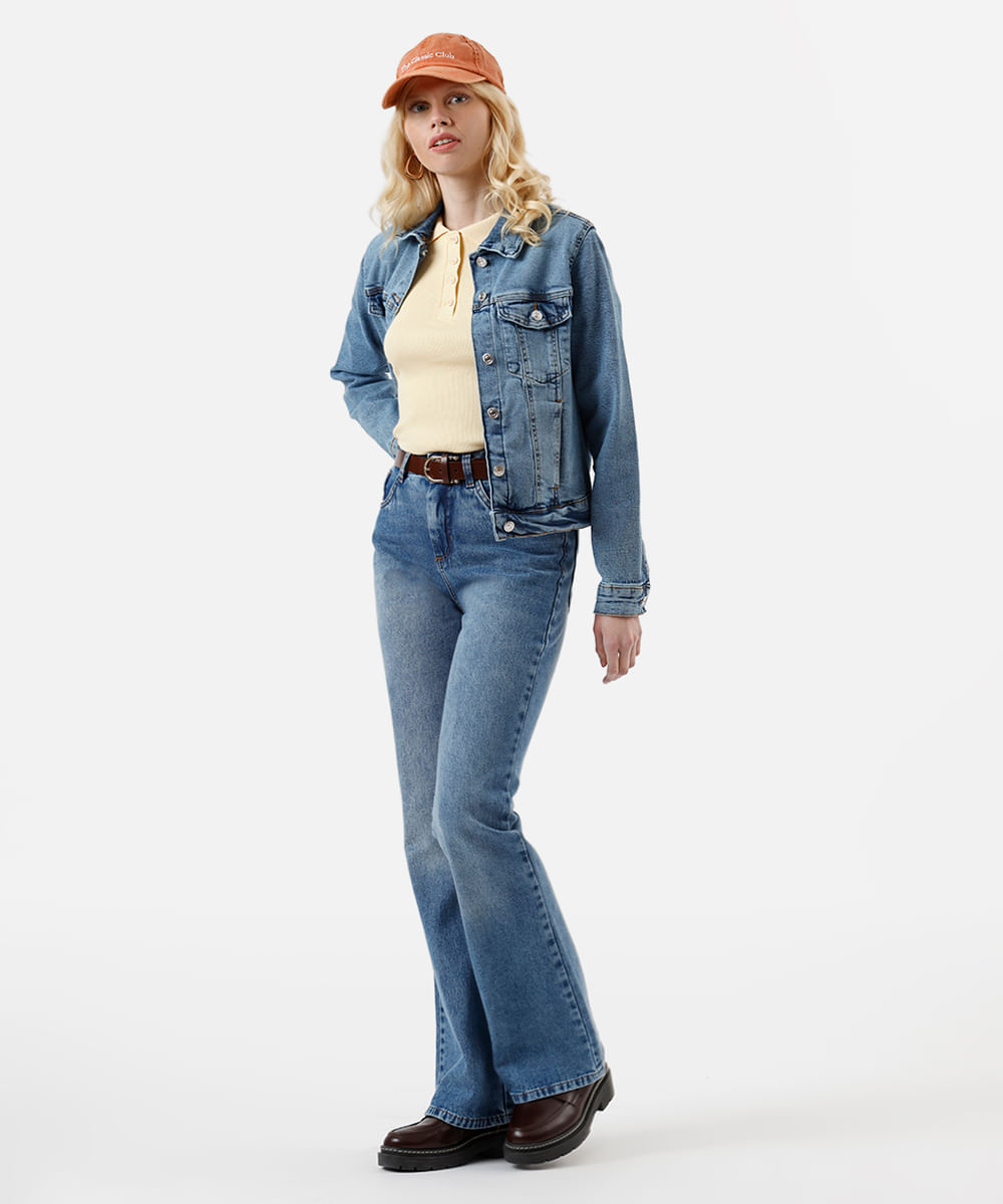 jaqueta feminina jeans azul