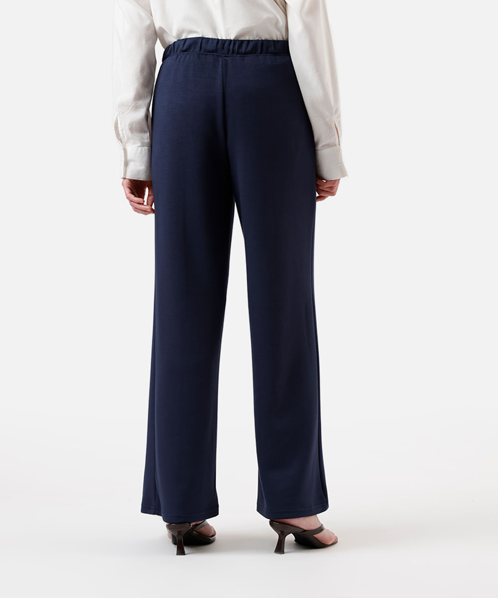 calça jogger básica feminina com nervura azul