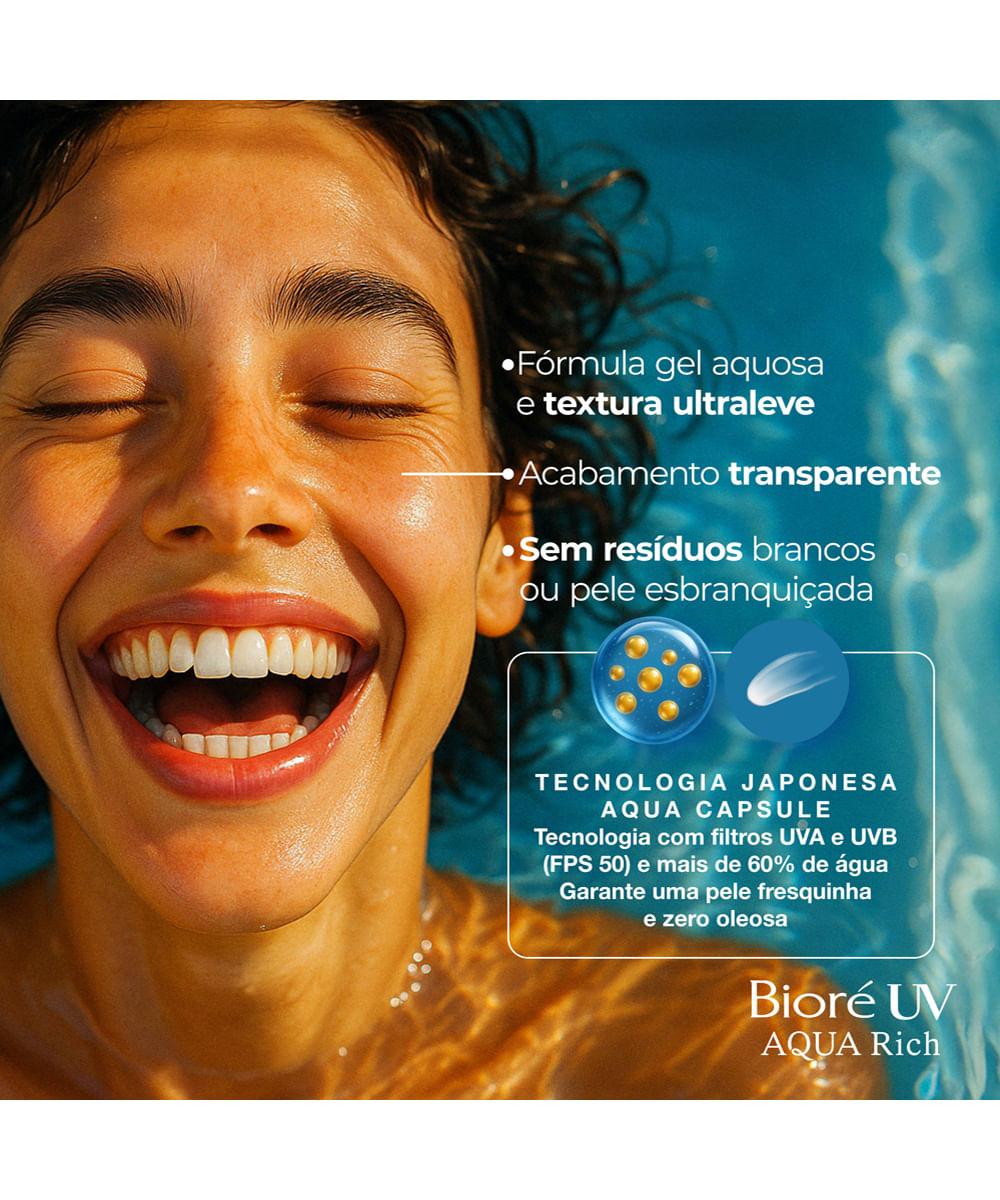 protetor solar bioré aqua rich fps 50 70g