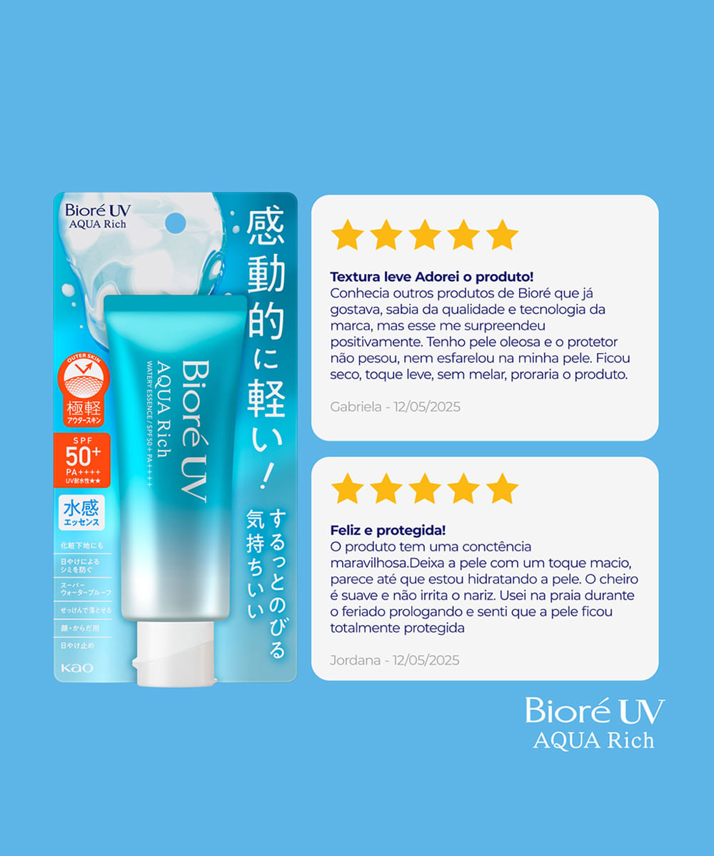protetor solar bioré aqua rich fps 50 70g