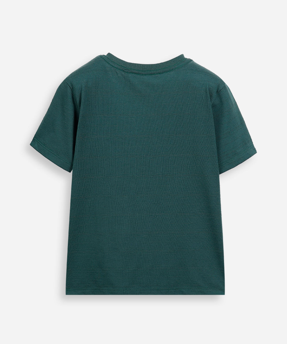 camiseta infantil com algodão texturizada snoopy verde