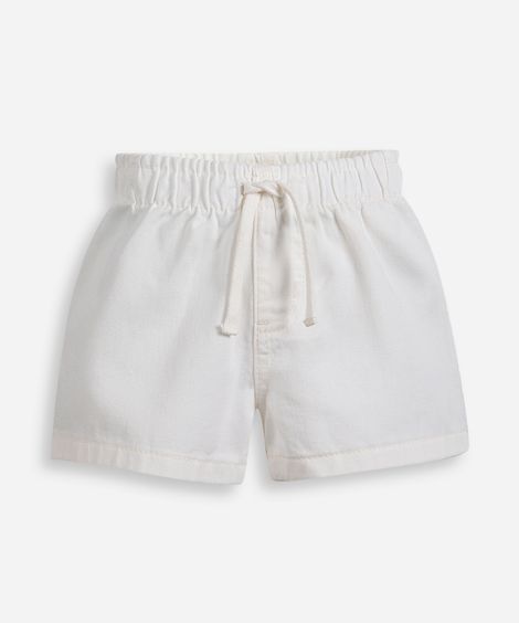 short infantil de sarja cós elástico off white