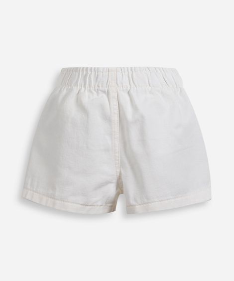 short infantil de sarja cós elástico off white