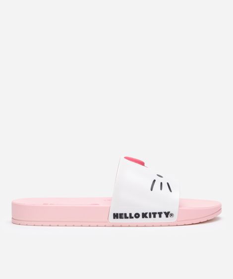 chinelo slide infantil hello kitty grendene  rosa