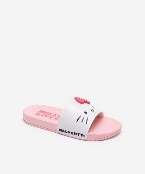 chinelo slide infantil hello kitty grendene  rosa
