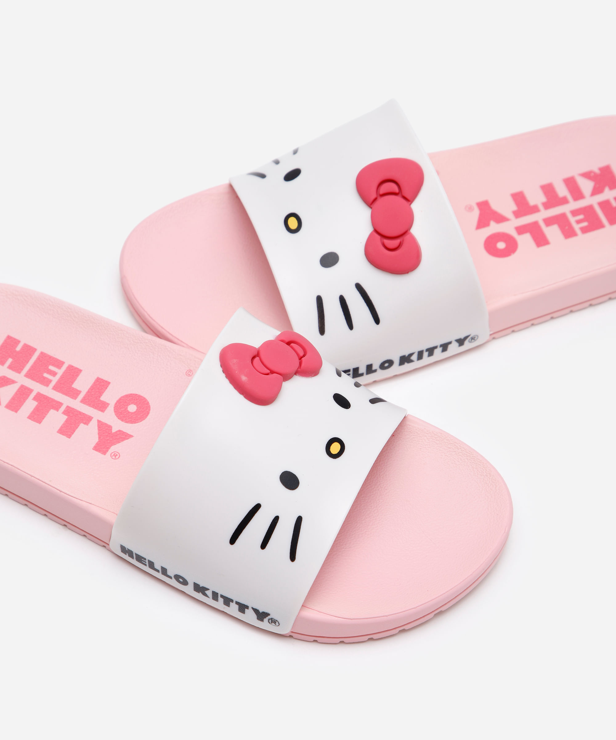 chinelo slide infantil hello kitty grendene  rosa