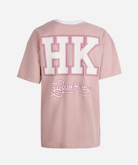 camiseta esportiva juvenil de algodão hello kitty rosa