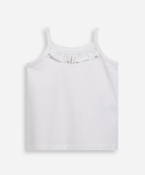 regata de algodão infantil com babado off white