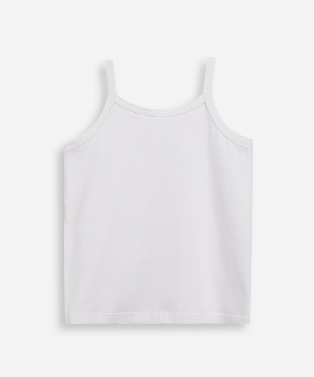 regata de algodão infantil com babado off white