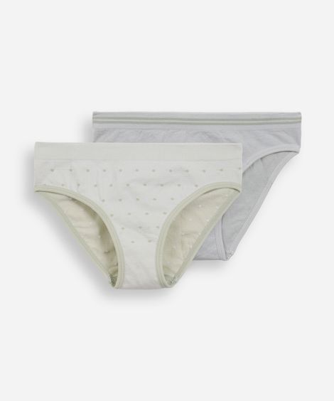 kit de 2 calcinhas biquíni infantis sem costura colorido