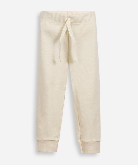 calça jogger infantil de algodão cós elástico amarela