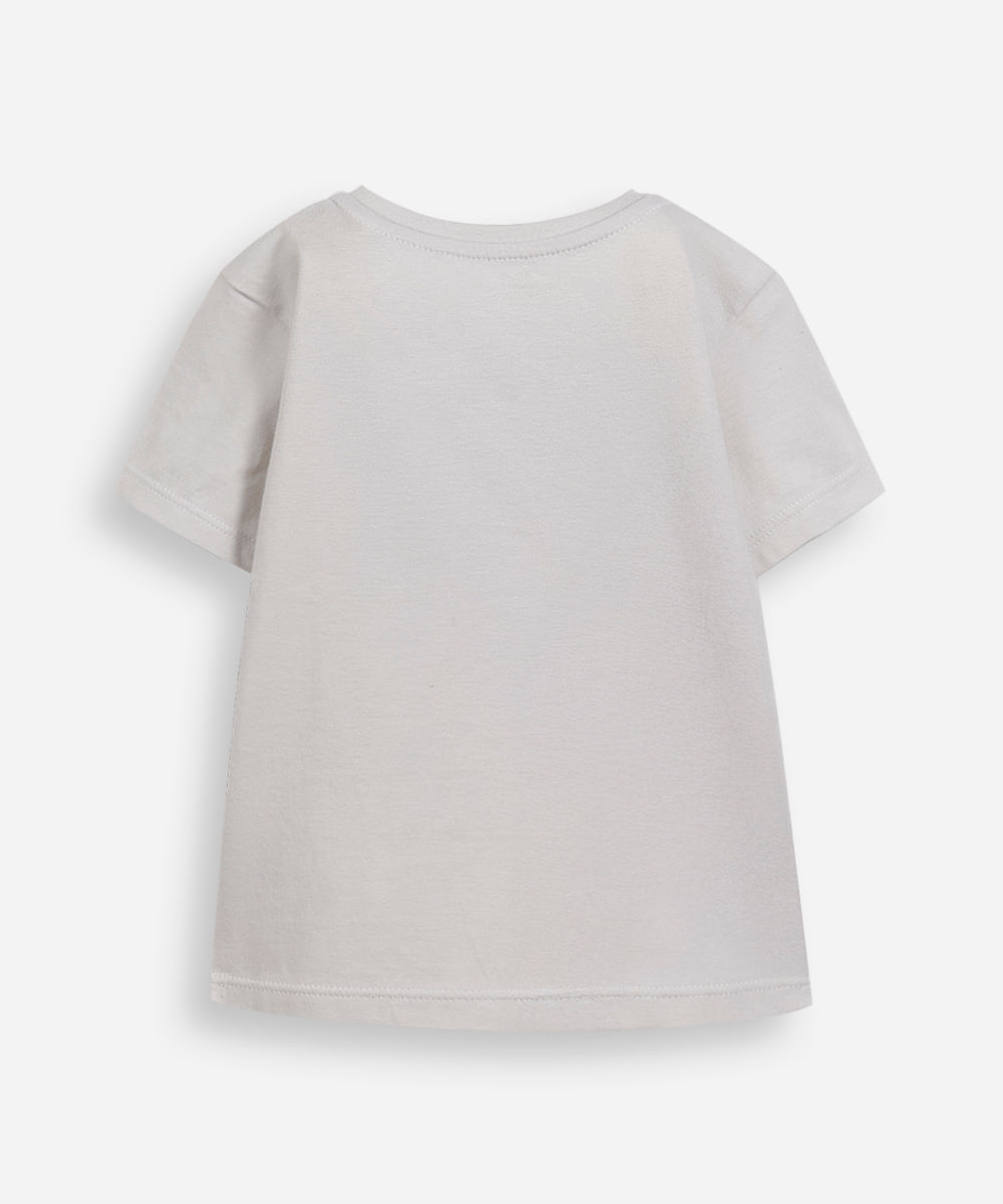camiseta infantil de algodão mickey texturizada cinza