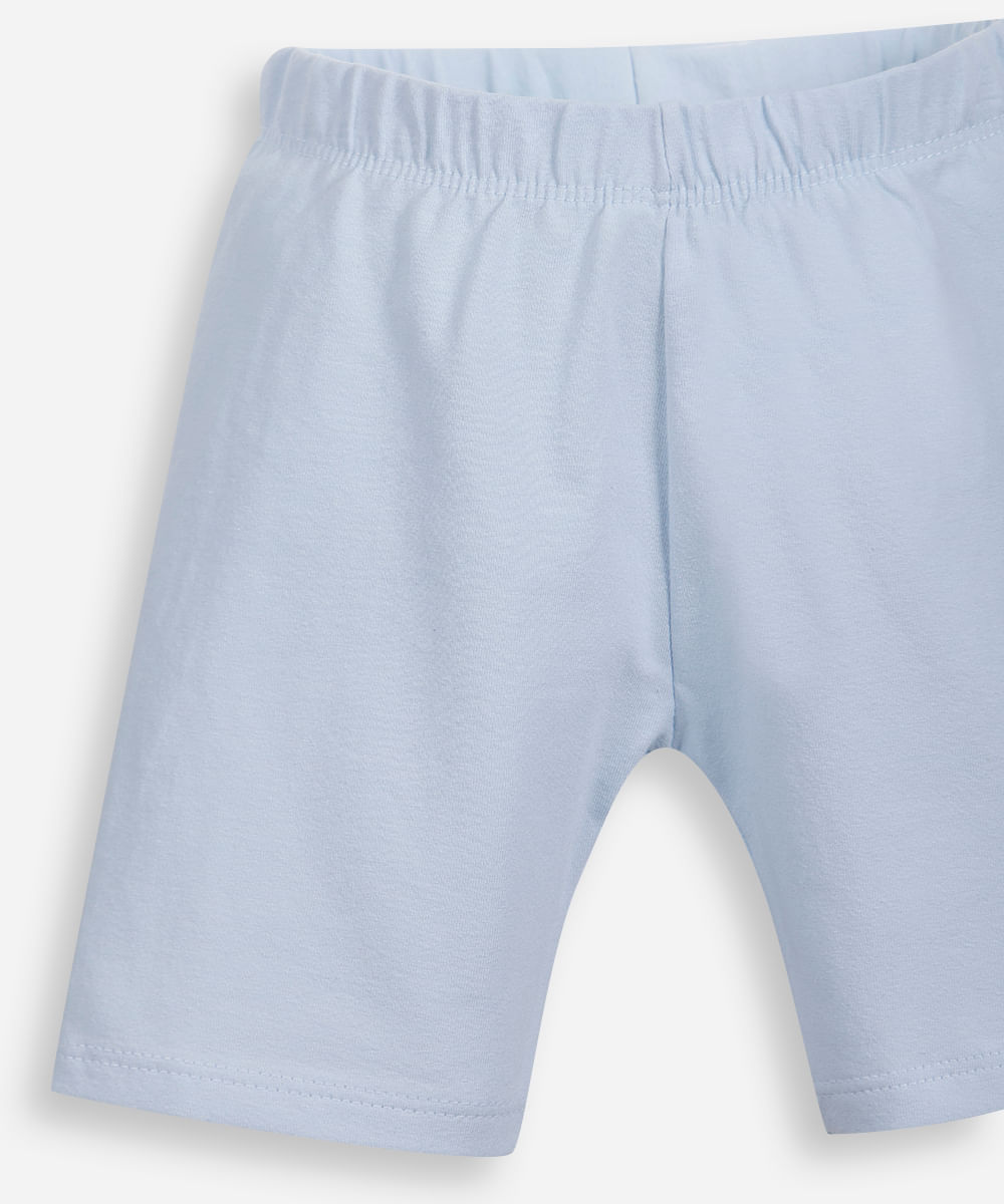 kit de 2 bermudas ciclista infantis de algodão colorido