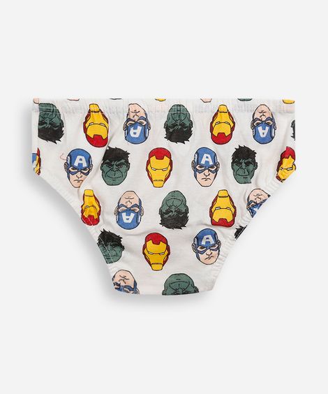 kit de 5 cuecas slip infantis de algodão os vingadores colorido