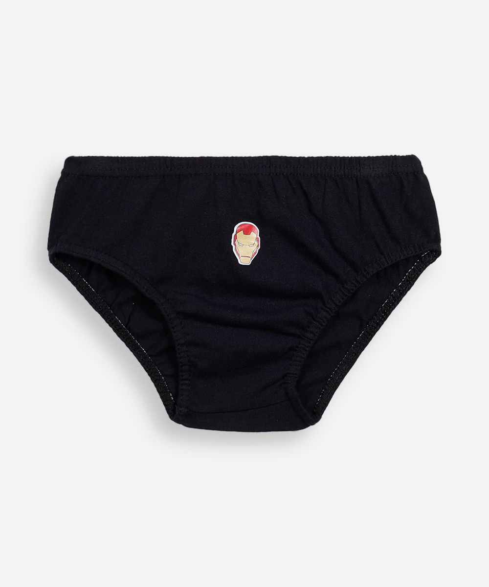 kit de 5 cuecas slip infantis de algodão os vingadores colorido