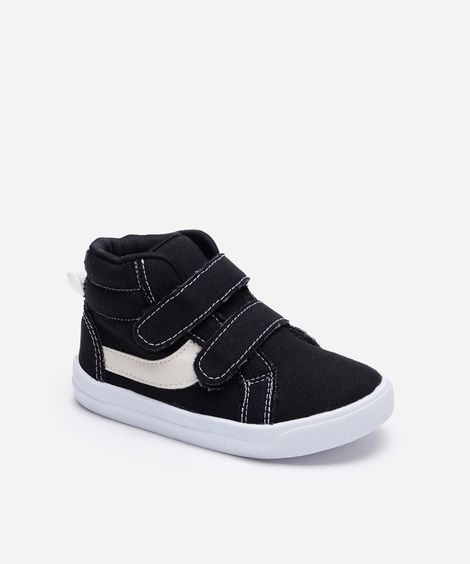 tênis cano alto infantil com velcro preto
