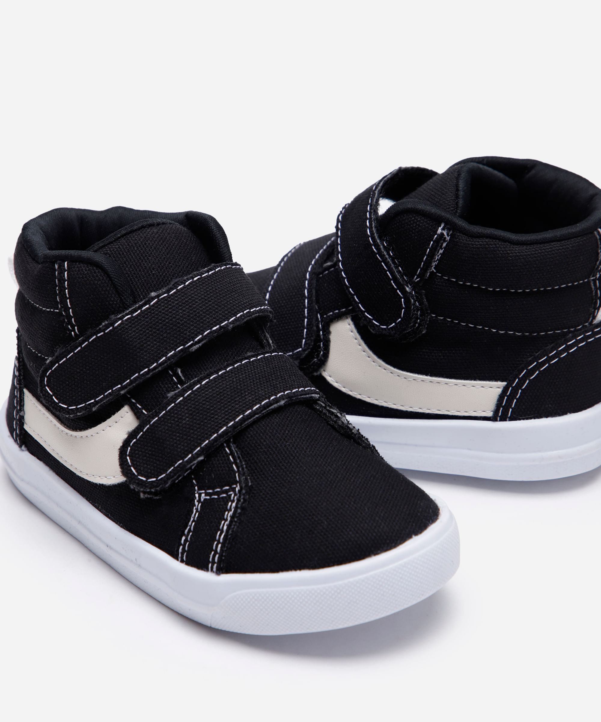tênis cano alto infantil com velcro preto