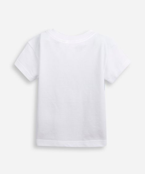 camiseta infantil de algodão mangas curtas listrada azul