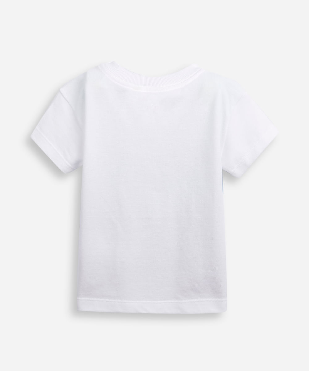 camiseta infantil de algodão mangas curtas listrada azul