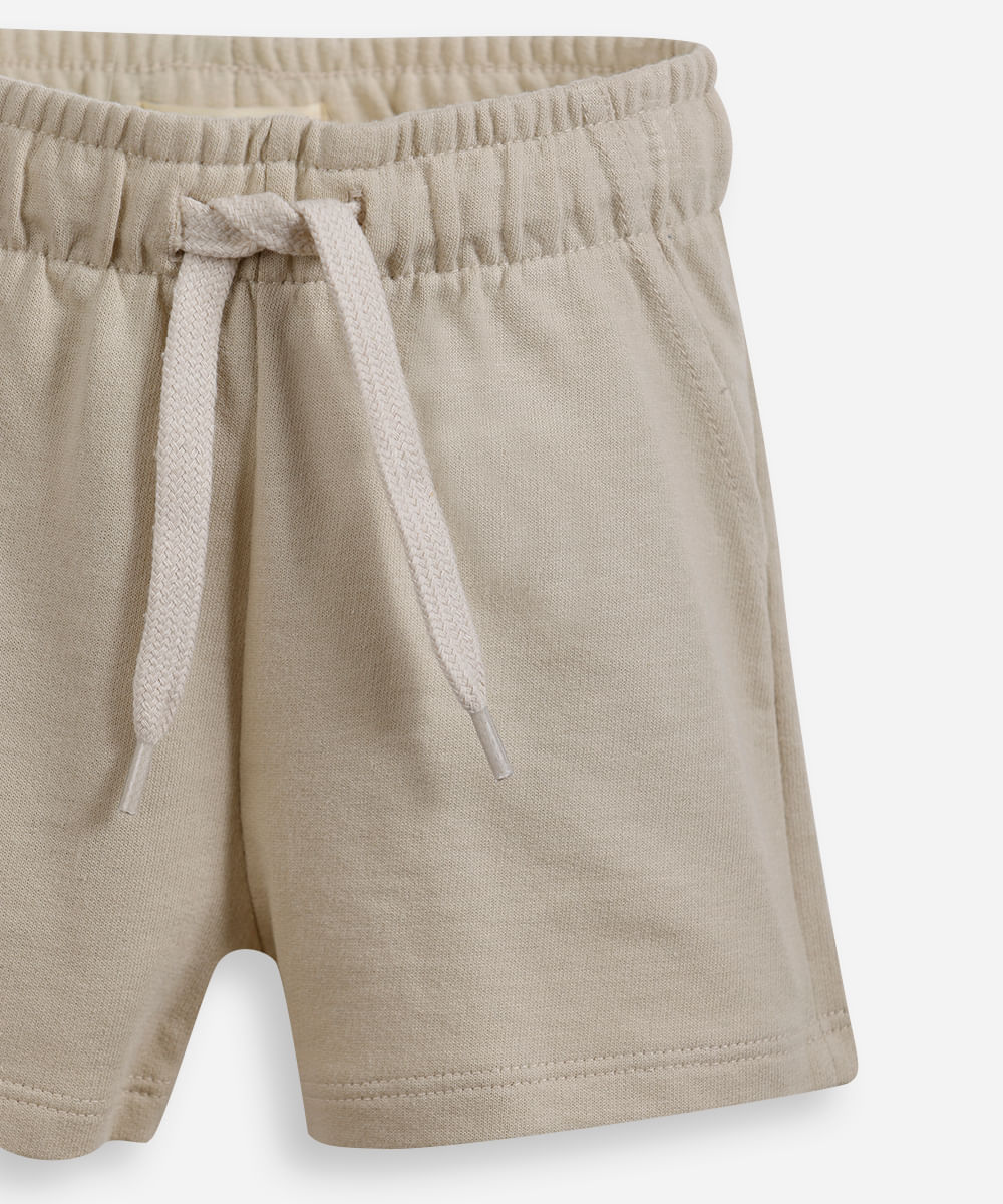 kit de 2 shorts infantis de moletom cós elástico colorido