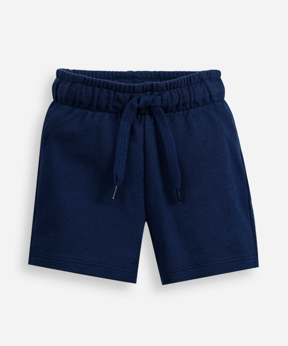 kit de 2 shorts infantis de moletom cós elástico colorido