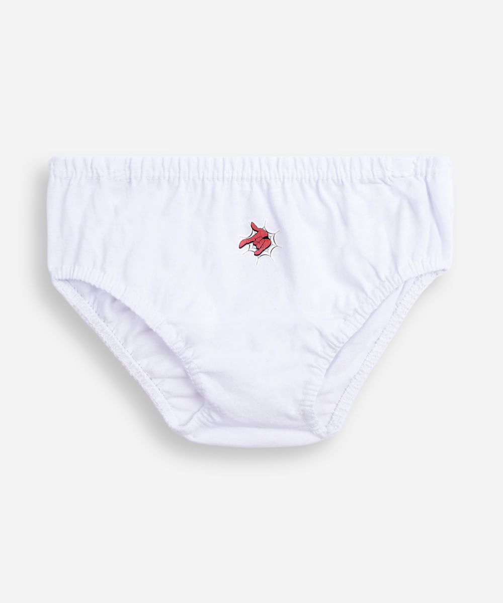 kit de 7 cuecas slip infantis de algodão homem aranha colorido
